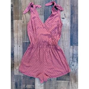 Abercrombie & Fitch Dusty Rose Polka Romper Size M Tall